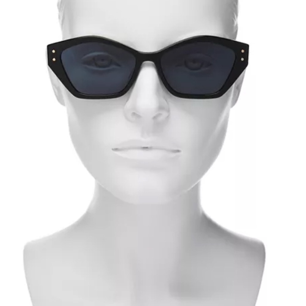 Dior Black Cat-Eye Sunglasses With Gold Studs
